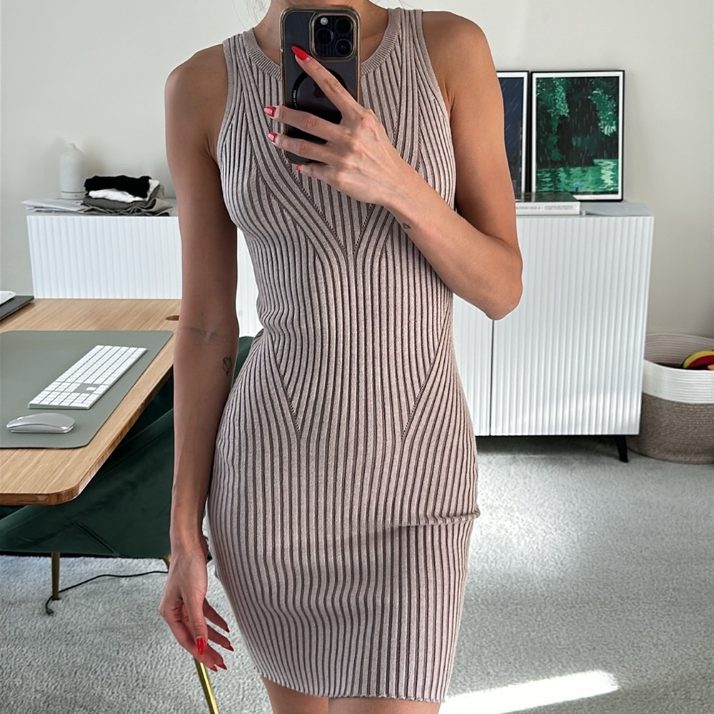 Ribbed Mini Sweater Dress